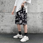 Men's Retro Straight Loose Casual Cashew Flower Shorts