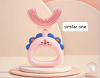 U-Shaped Little Lion Silicone Toothbrush for Kids
