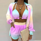 2024 Summer Women's Sexy Three-Piece Beach Outfit