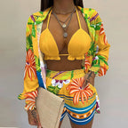 2024 Summer Women's Sexy Three-Piece Beach Outfit