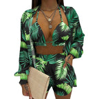 2024 Summer Women's Sexy Three-Piece Beach Outfit