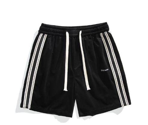 Suede Side Stitching Five-Point Shorts