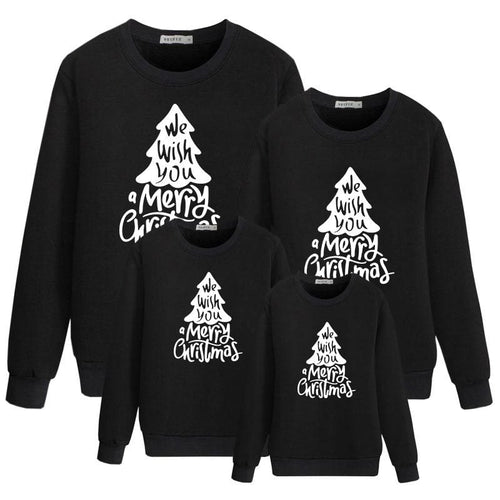 Autumn Christmas Tree Printed Parent-Child Sweater