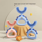 U-Shaped Little Lion Silicone Toothbrush for Kids