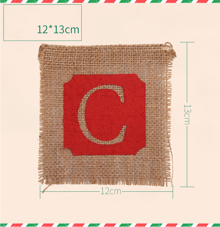Merry Christmas Burlap Banner and Flag Decoration
