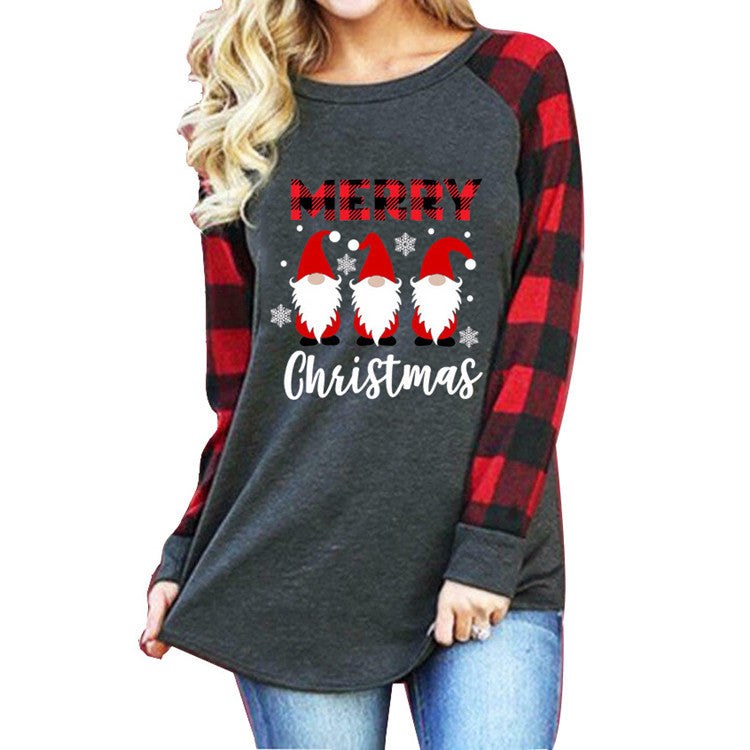 Merry Christmas Graphic Long Sleeve Women's Top