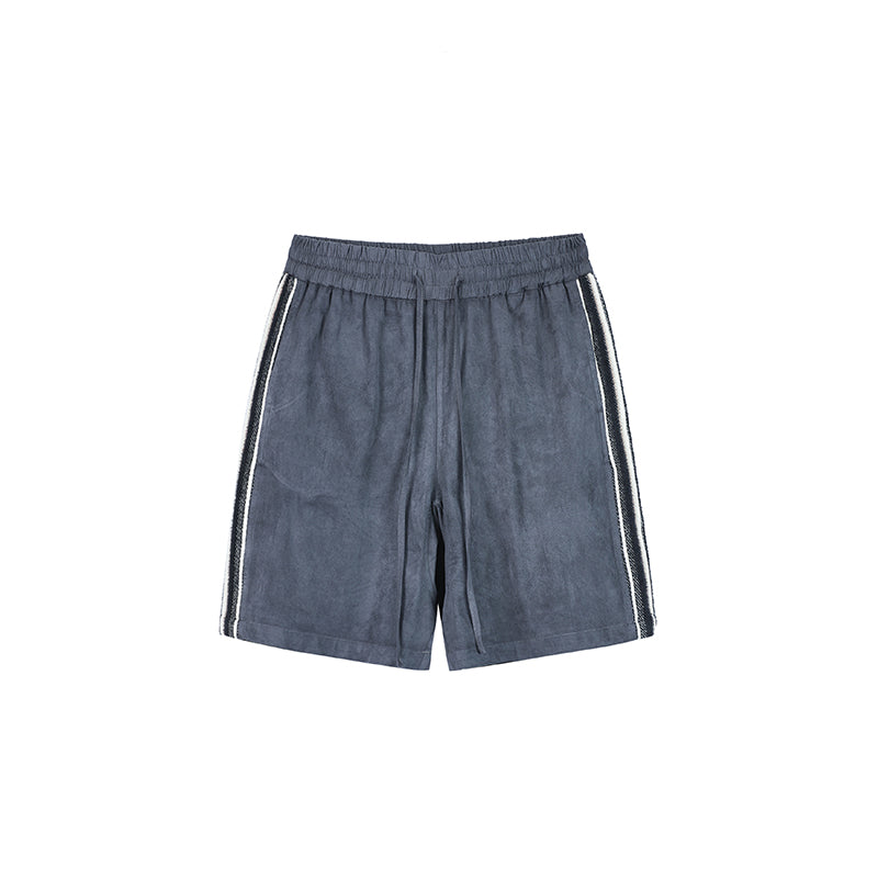 Suede Side Stitching Five-Point Shorts
