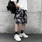 Men's Retro Straight Loose Casual Cashew Flower Shorts