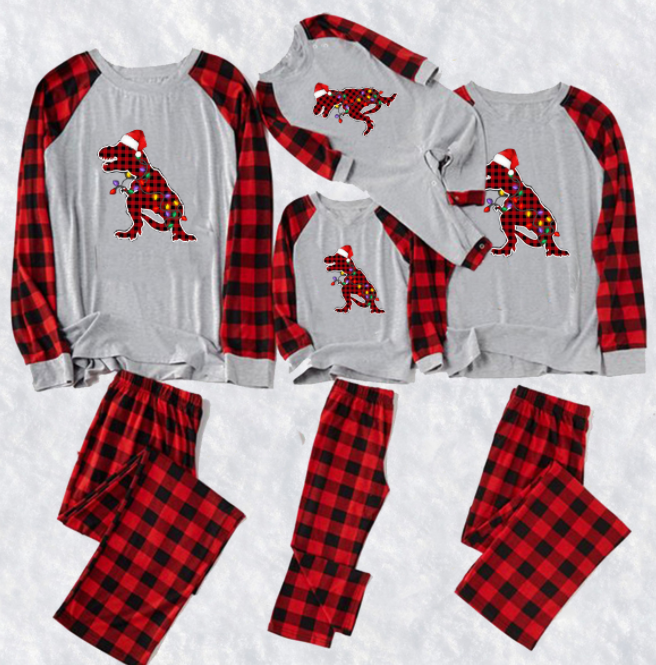 Parent-Child Christmas Plaid Patchwork Outfits