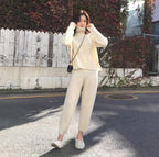 High Neck Slim Fit Sweater and Pants Two-Piece Set