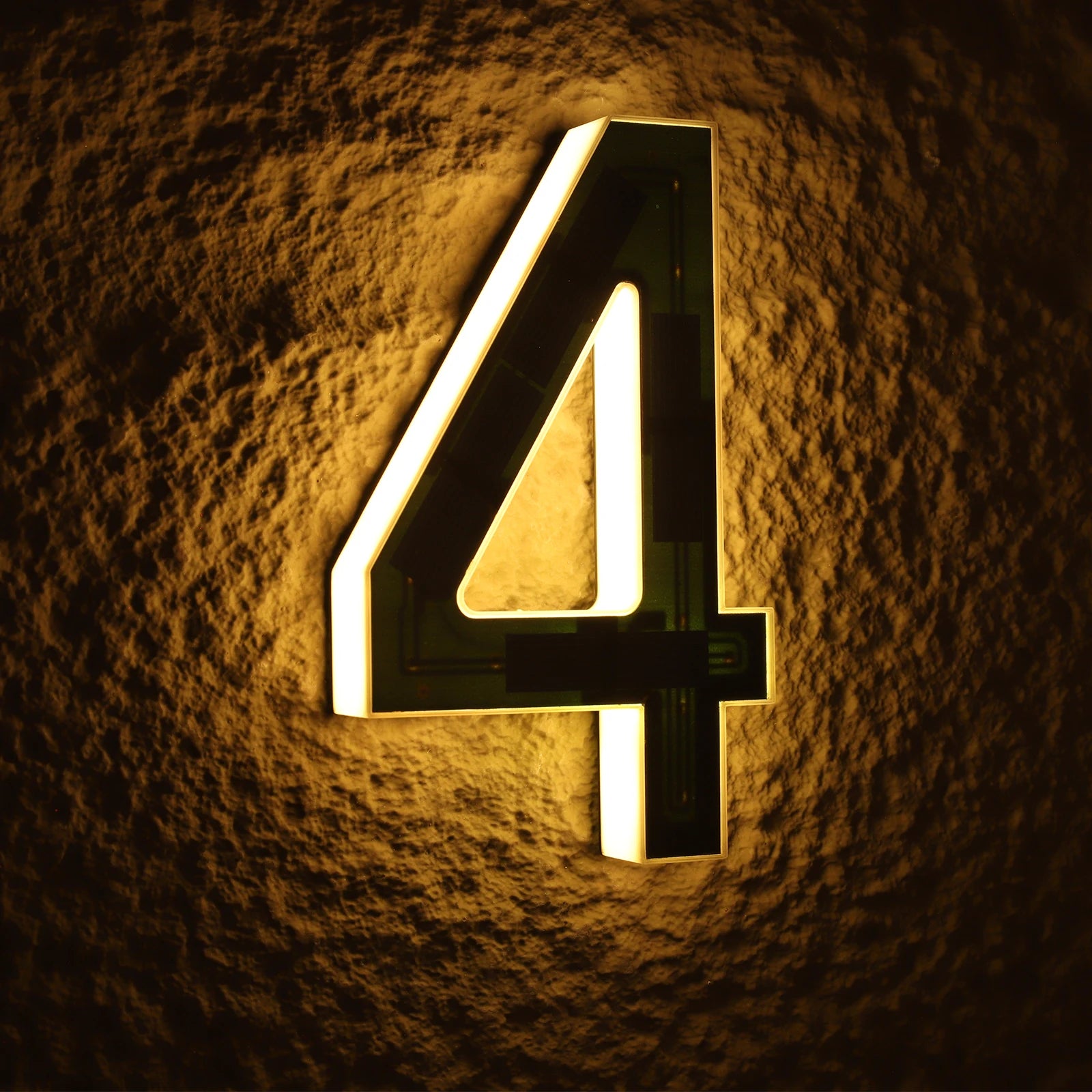 Custom Solar LED House Number Sign 6.7"