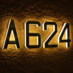 Custom Solar LED House Number Sign 6.7"