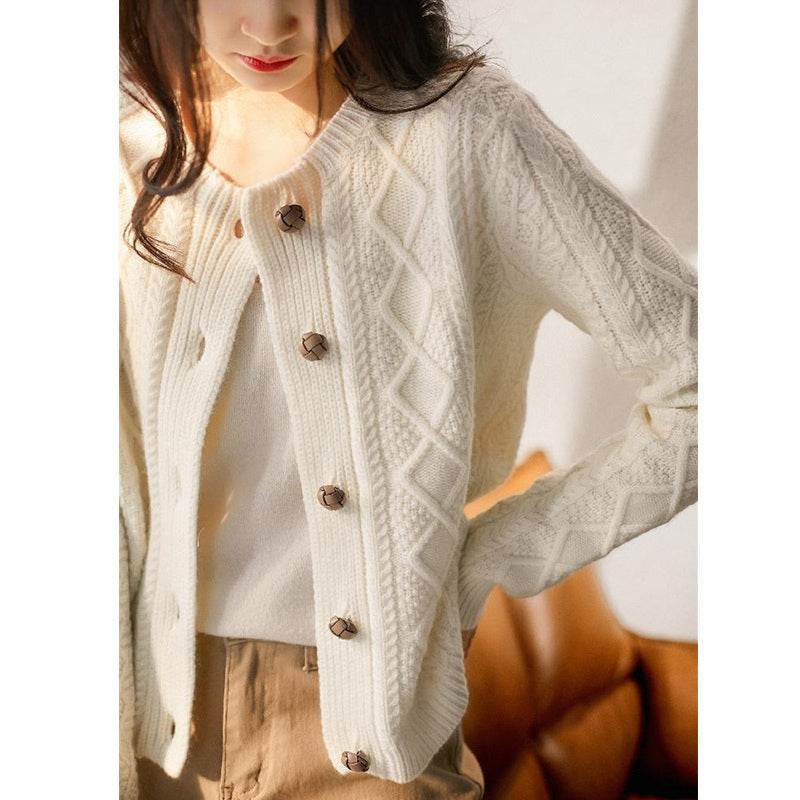 Retro Chic Thick Knit Cardigan for Autumn & Winter Women