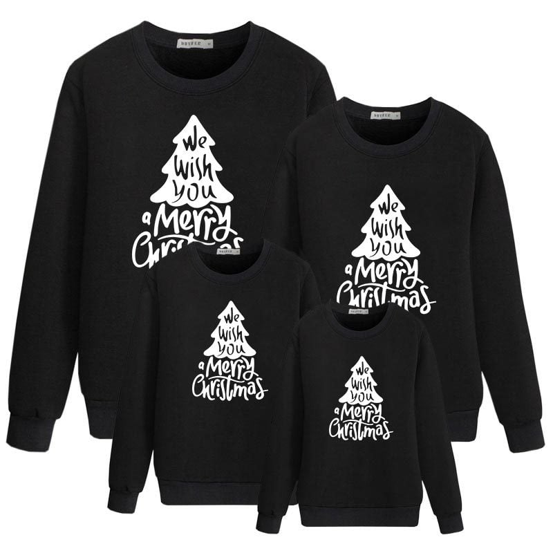 Autumn Christmas Tree Printed Parent-Child Sweater