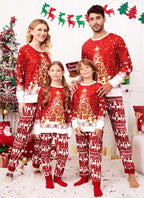 Christmas Print Long Sleeve Parent-Child Outfit