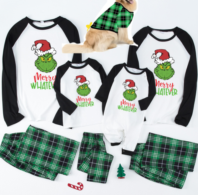 Parent-Child Christmas Plaid Patchwork Outfits