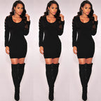 Sexy Bandage Bodycon Long Sleeve Evening Dress