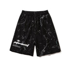 Chinese Style Black Casual Hip-hop Loose Five-point Pants