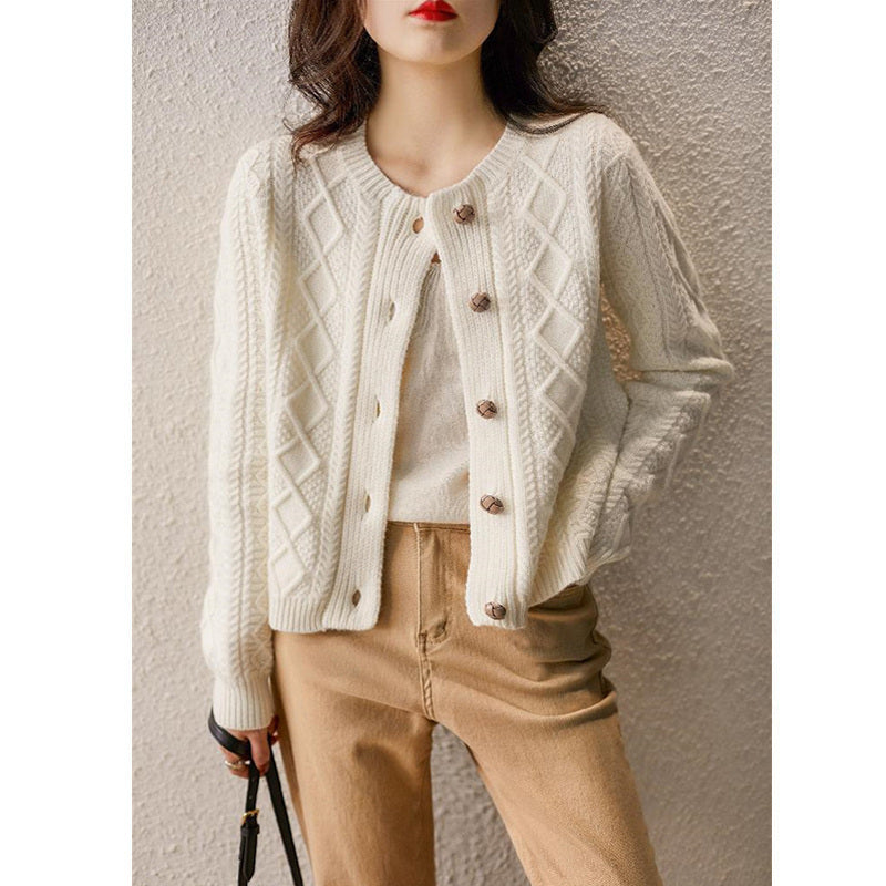 Retro Chic Thick Knit Cardigan for Autumn & Winter Women