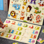 Mushroom Puzzle Board for Kids - Montessori Wooden Toy