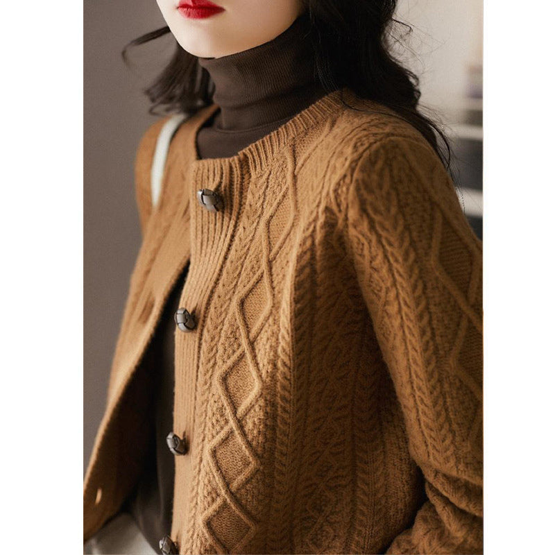 Retro Chic Thick Knit Cardigan for Autumn & Winter Women