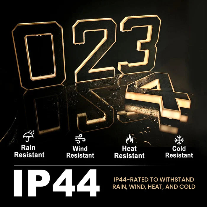 Custom Solar LED House Number Sign 6.7"